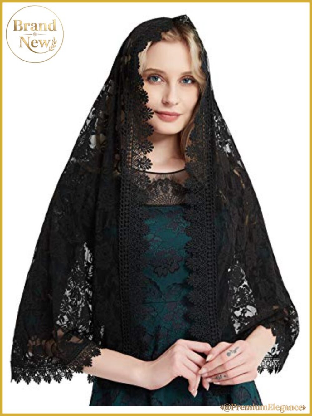 Lace Veil for Women Church Catholic Mantilla Head Cover Scarf Shawl